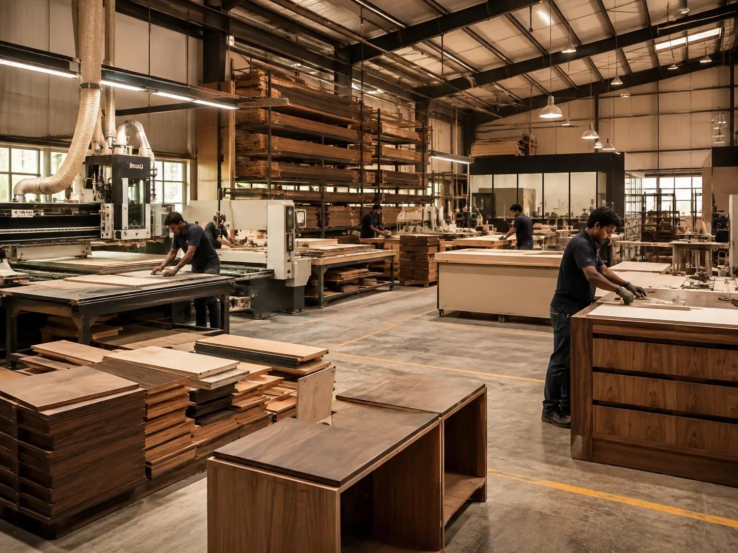 Placeholder image for the wooden furniture manufacturing unit — a real photograph has not been supplied yet