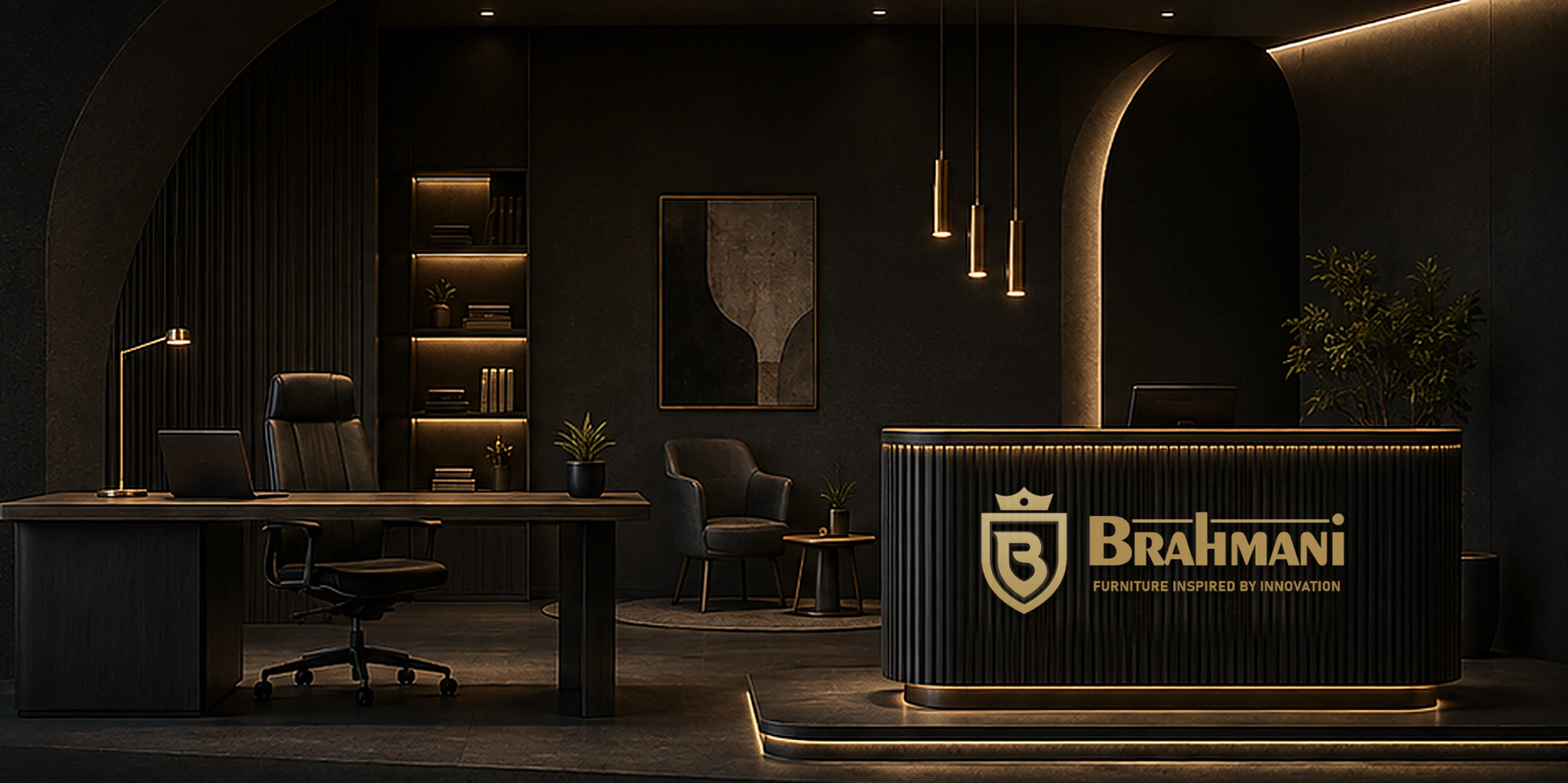 Brahmani Furnitech premium office and reception furniture showroom
